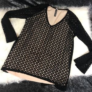 Crochet Black and Nude Top
